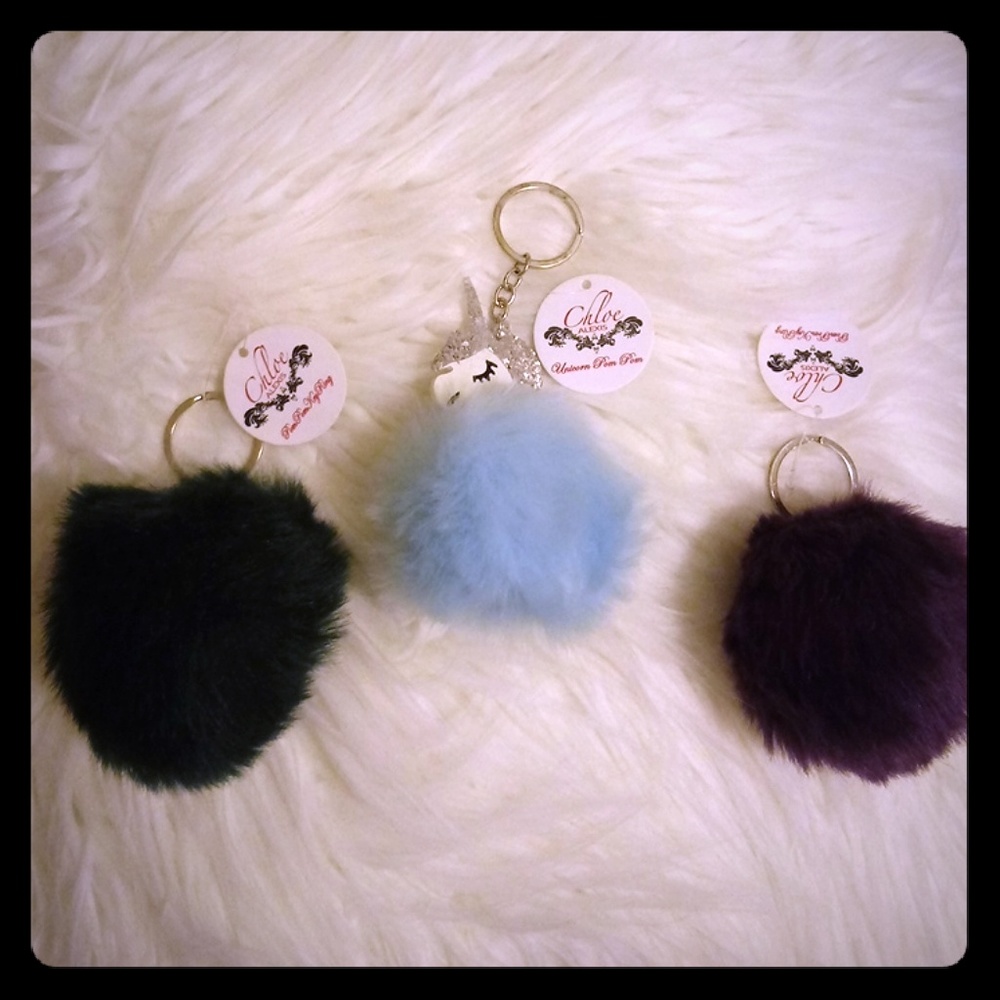 Pom pom keychains